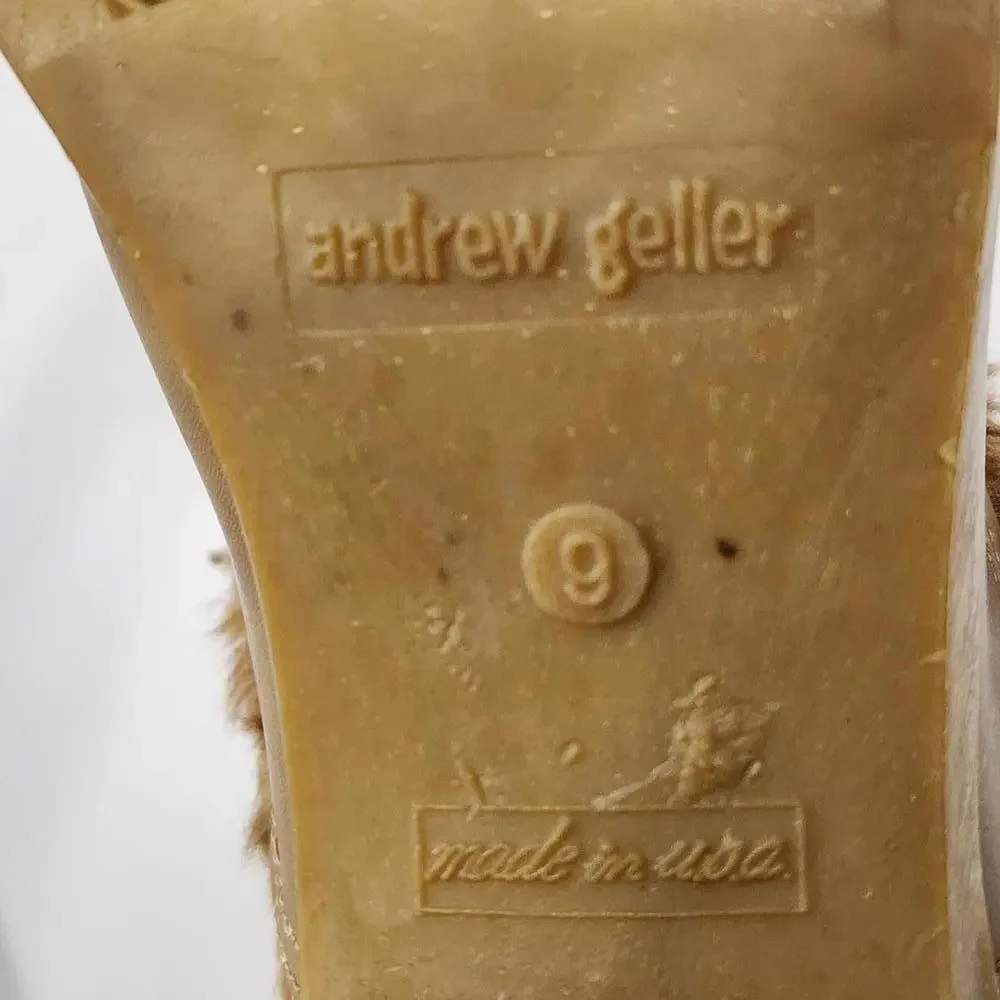 PRICE DROP Andrew geller Size 9 women furry Tan Ankle Boots